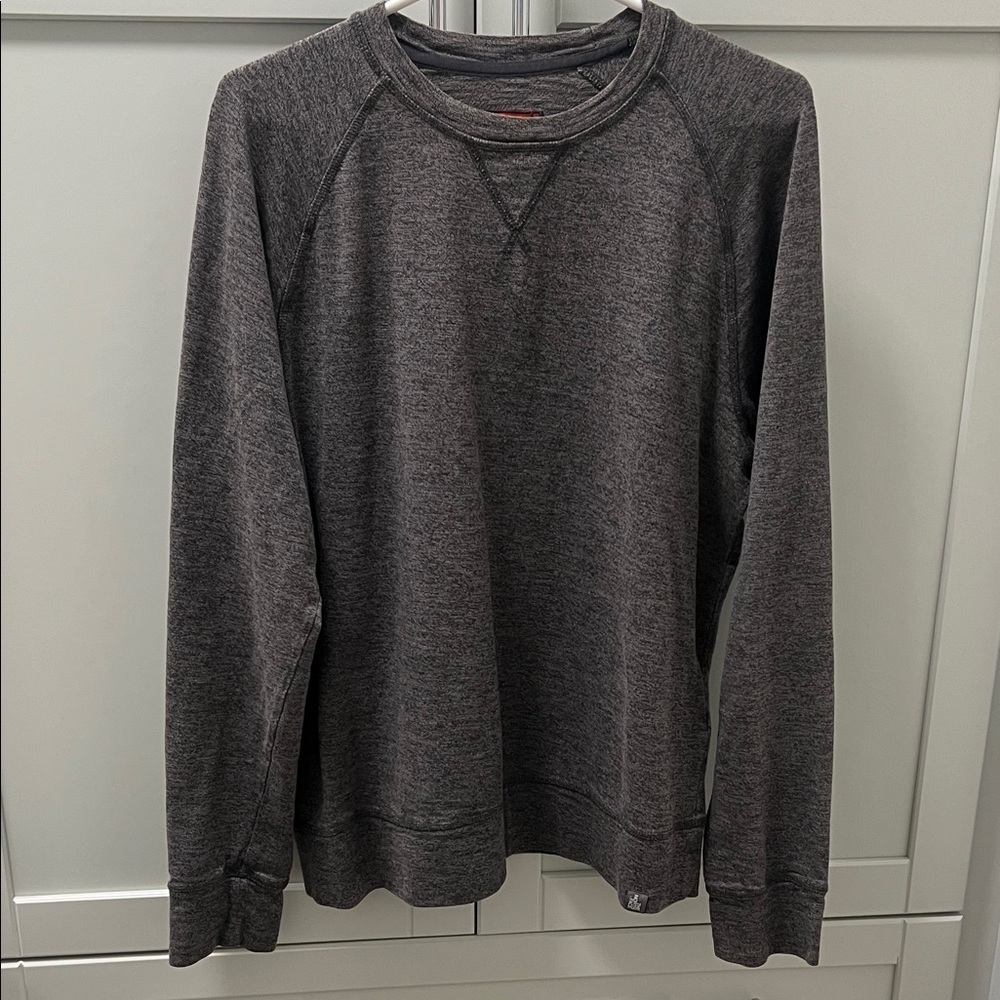 THE NORTH FACE Crewneck Raglan Long Sleeved Sweatshirt Gray Soft 97% Cotton